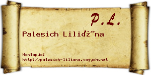 Palesich Liliána névjegykártya